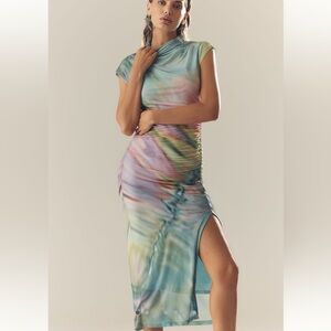 Anthropologie The Maya Ruched Cowl Neck Dress